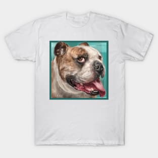 Painting of a Happy go Lucky Bulldog with Its Tongue Out T-Shirt